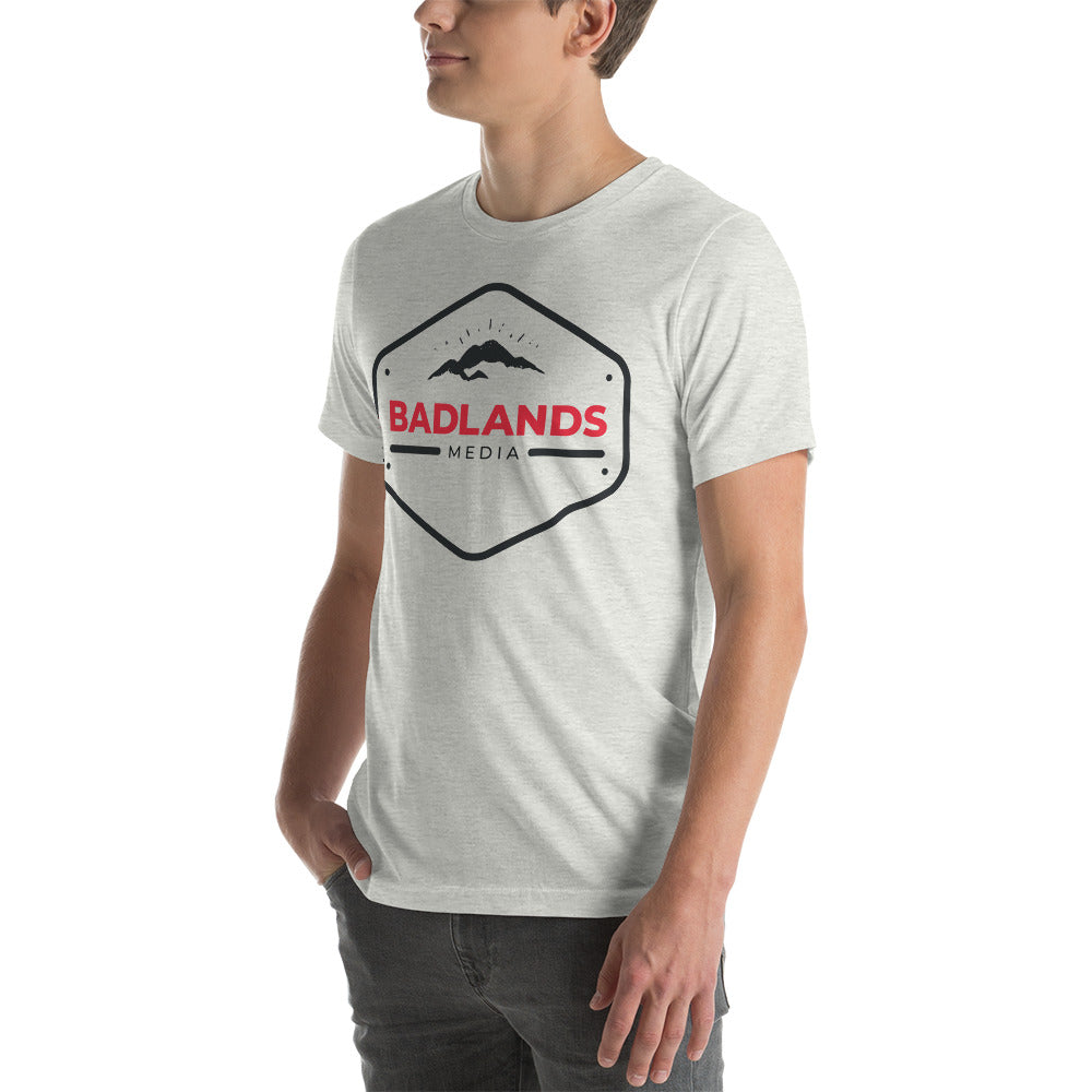 Badlands Hexagon Unisex T-Shirt (red/blk logo)