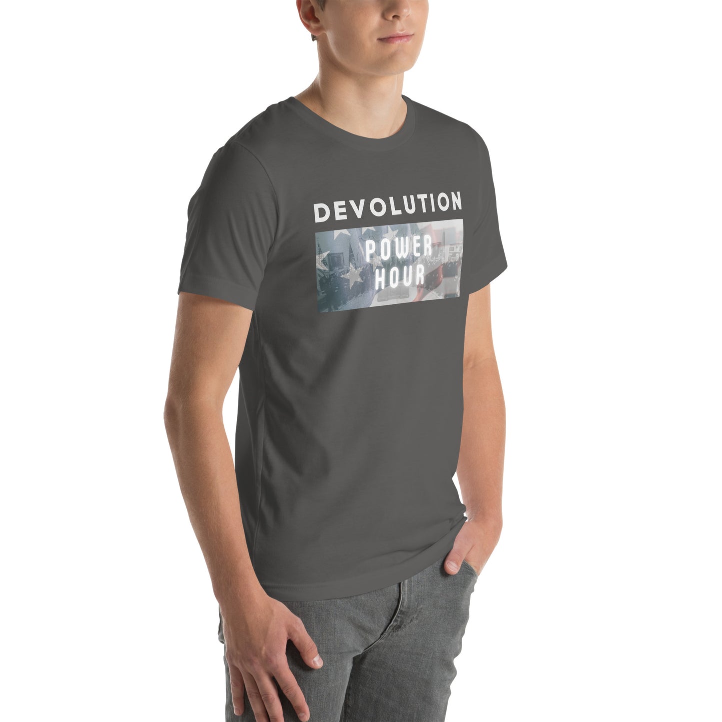 Devolution Power Hour Unisex t-shirt (light logo)