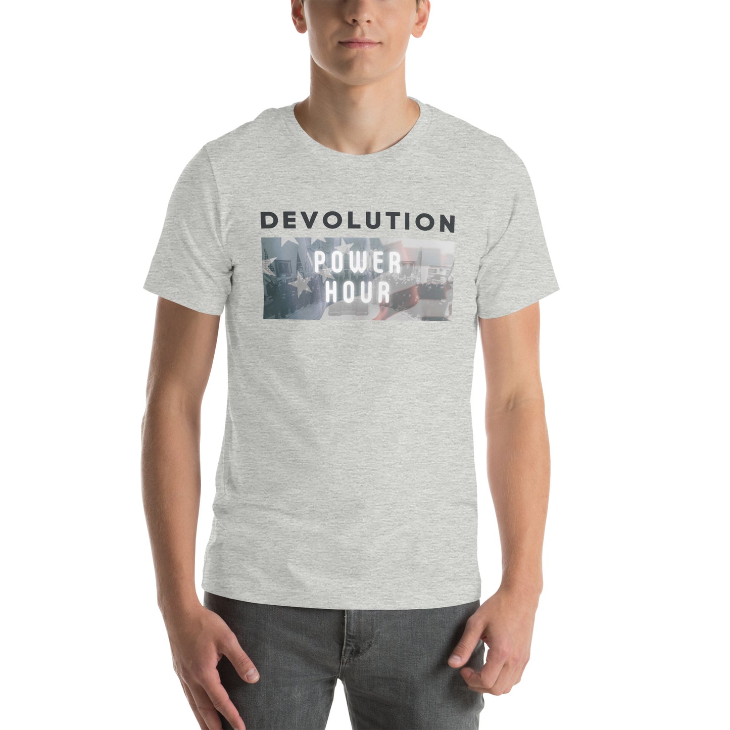 Devolution Power Hour Unisex t-shirt (dark logo)