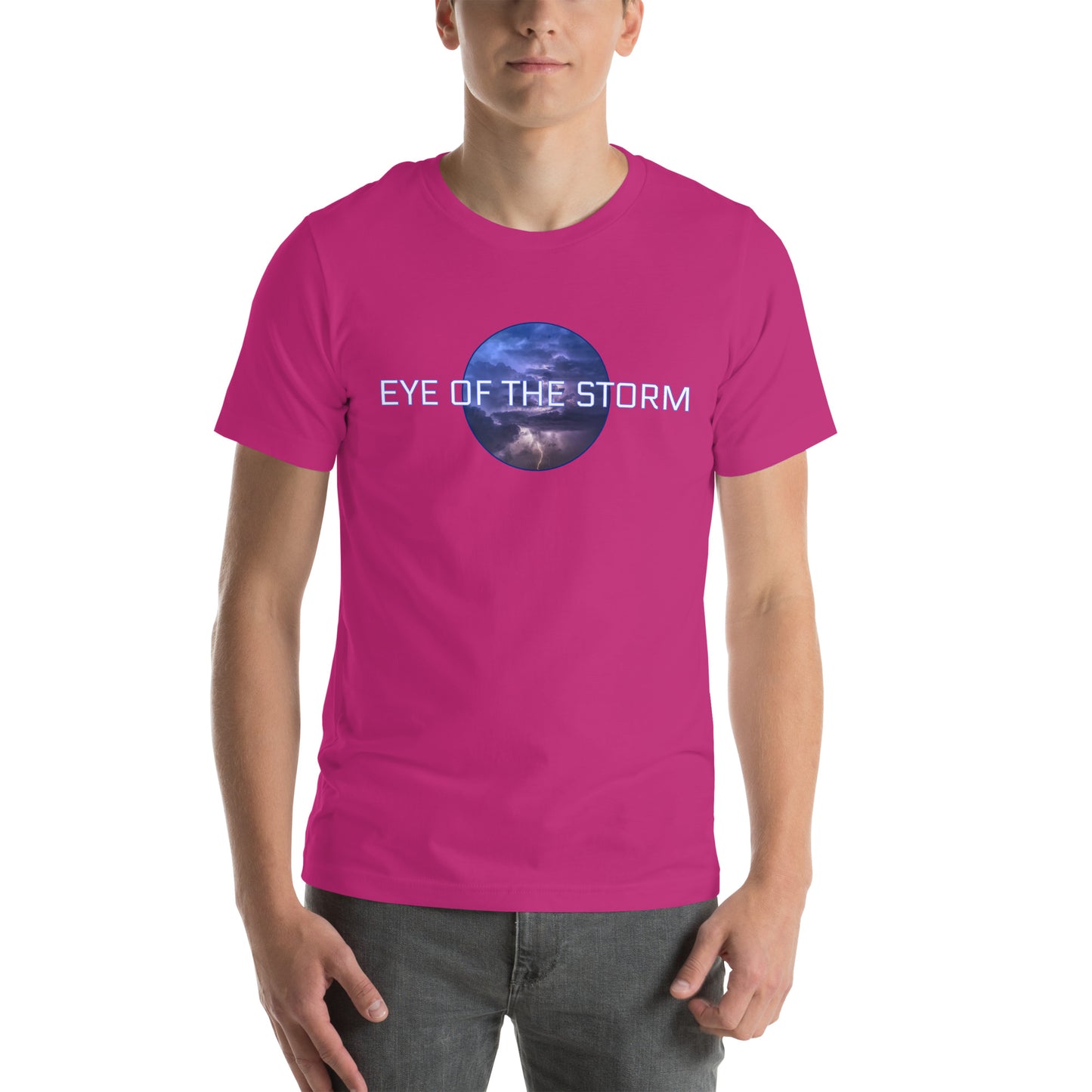 Eye of the Storm Unisex t-shirt (light logo)