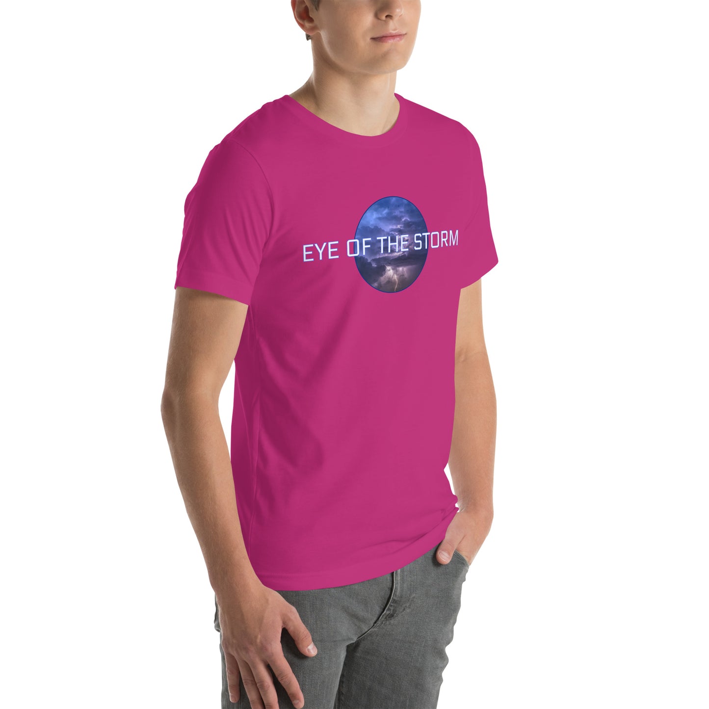 Eye of the Storm Unisex t-shirt (light logo)