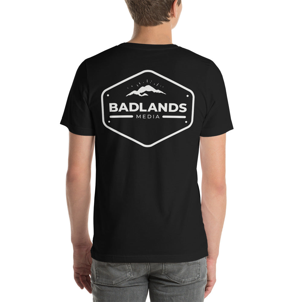 Badlands Unisex Front and Back Design T-Shirt (white logo)