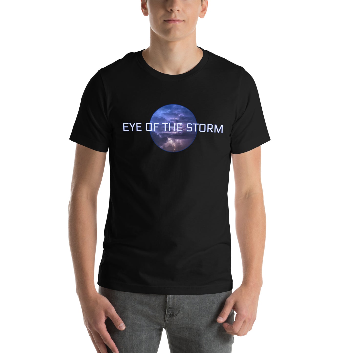 Eye of the Storm Unisex t-shirt (light logo)