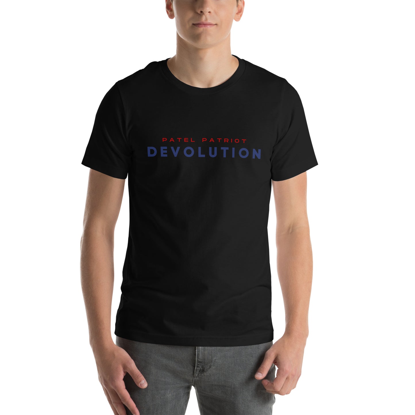 Devolution Unisex t-shirt (red and blue logo)