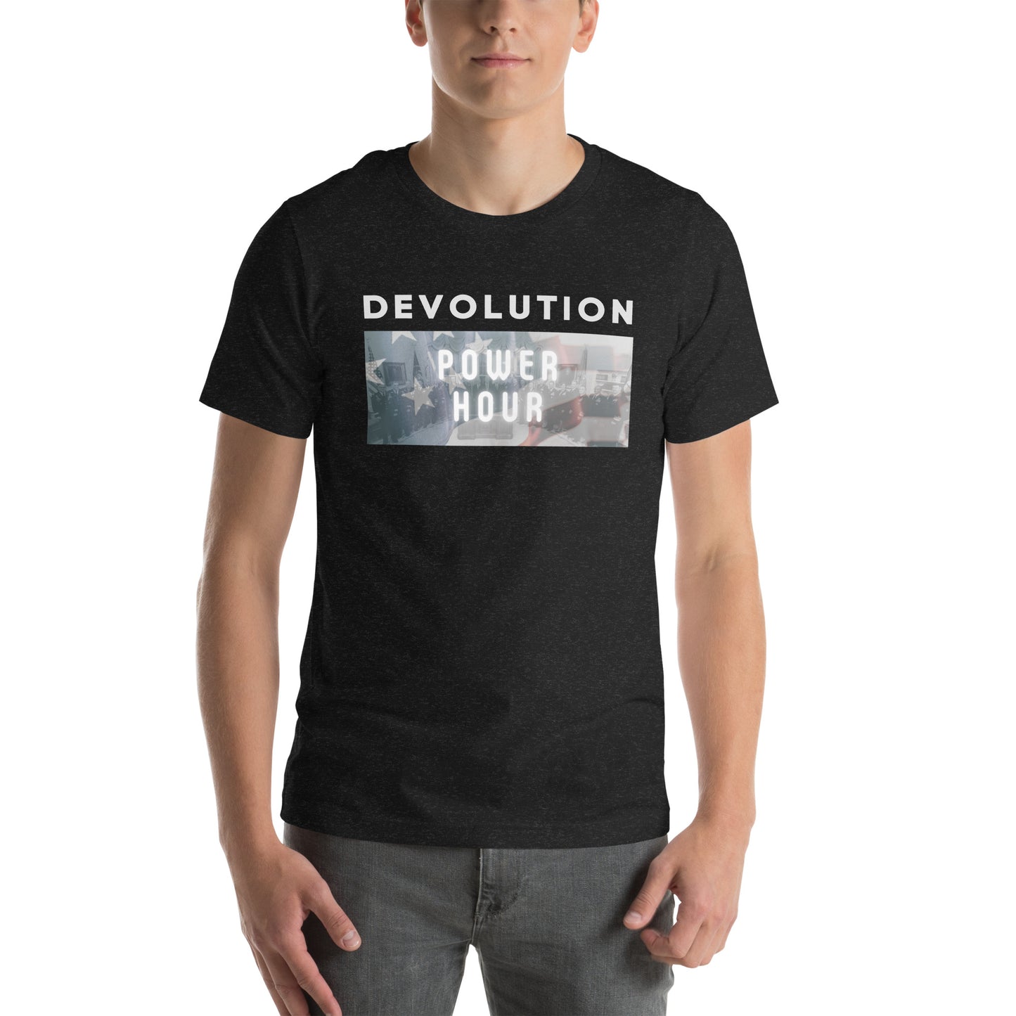 Devolution Power Hour Unisex t-shirt (light logo)