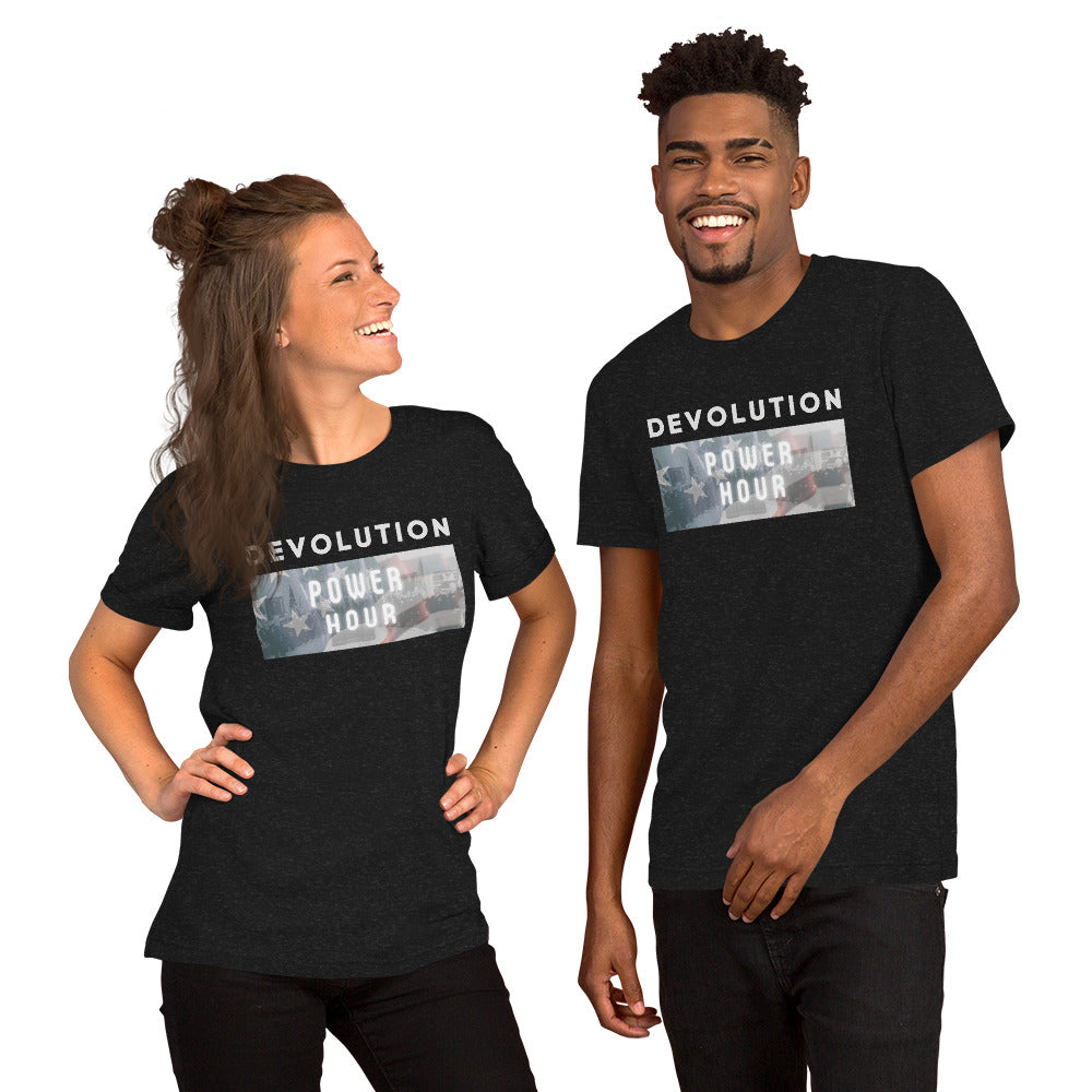 Devolution Power Hour Unisex t-shirt (light logo)