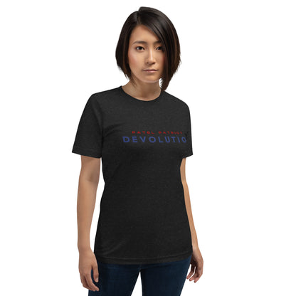 Devolution Unisex t-shirt (red and blue logo)