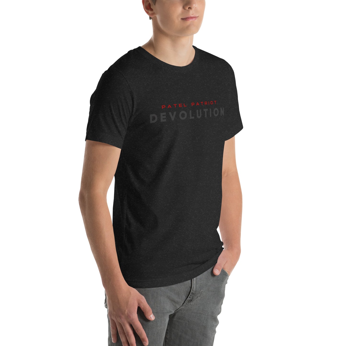 Devolution Unisex t-shirt (gray and red logo)