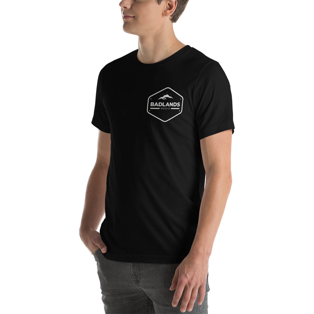 Badlands Unisex Front and Back Design T-Shirt (white logo)