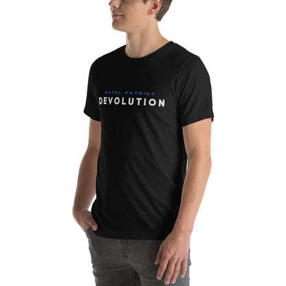 Devolution Unisex t-shirt (white and blue logo)