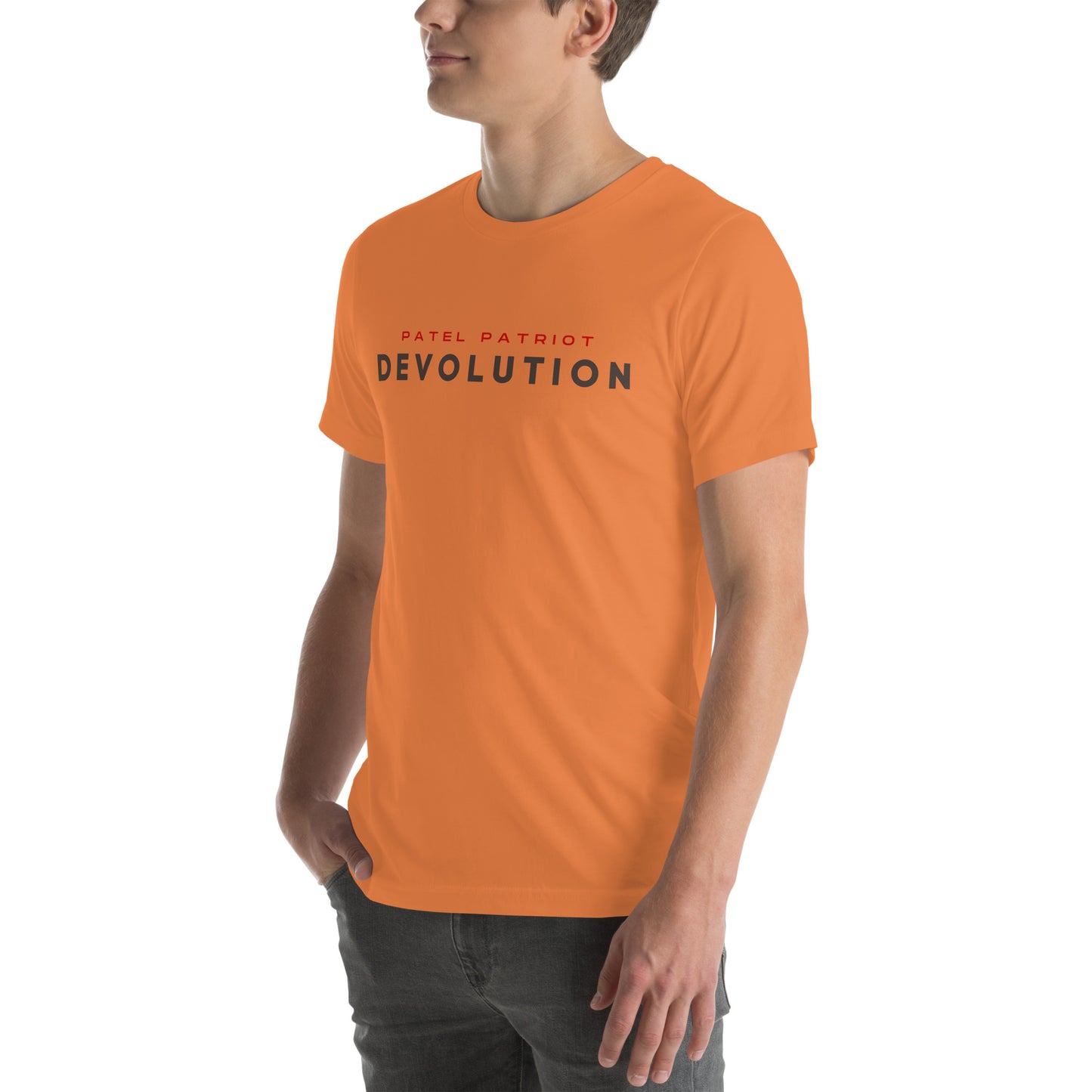 Devolution Unisex t-shirt (gray and red logo)