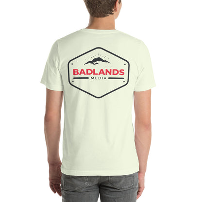 Badlands Unisex Front and Back Design T-Shirt (red/blk logo)