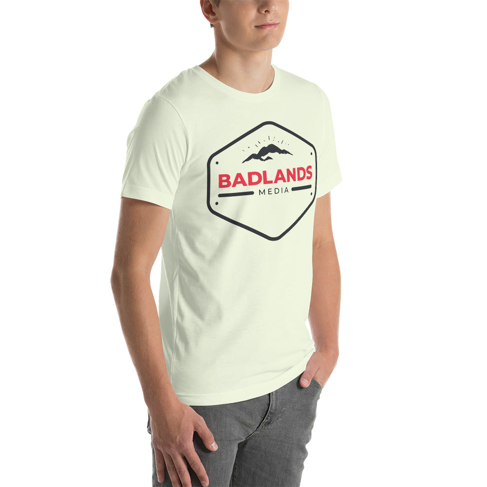 Badlands Hexagon Unisex T-Shirt (red/blk logo)