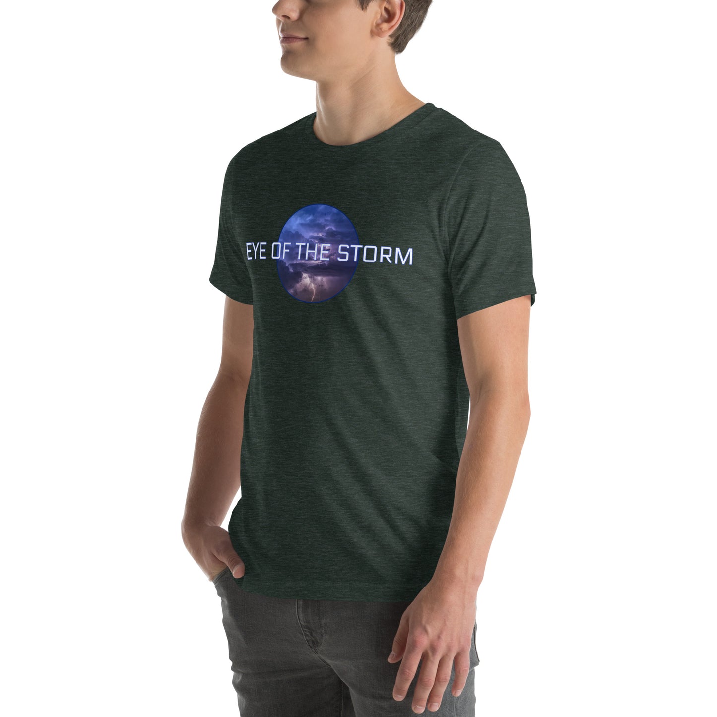 Eye of the Storm Unisex t-shirt (light logo)