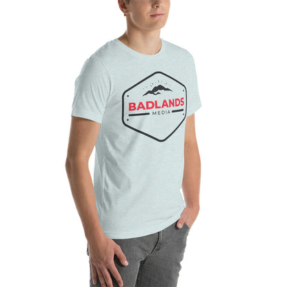 Badlands Hexagon Unisex T-Shirt (red/blk logo)