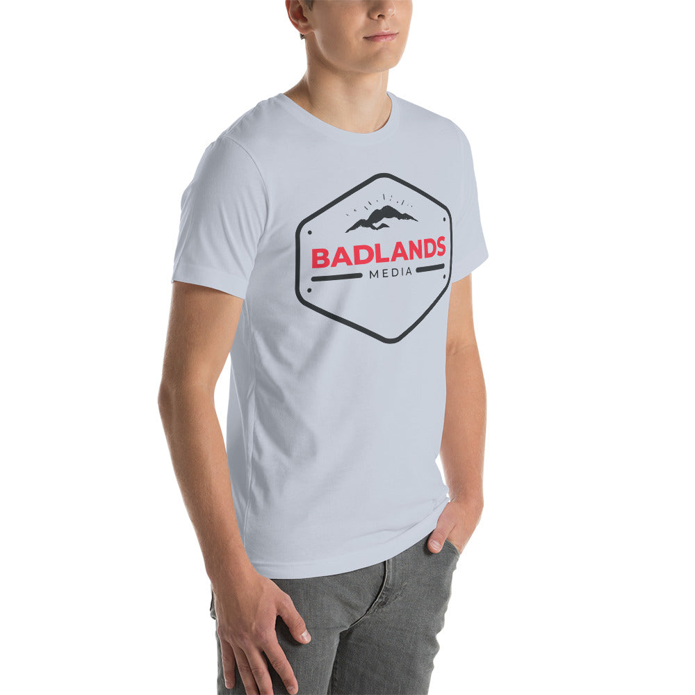 Badlands Hexagon Unisex T-Shirt (red/blk logo)