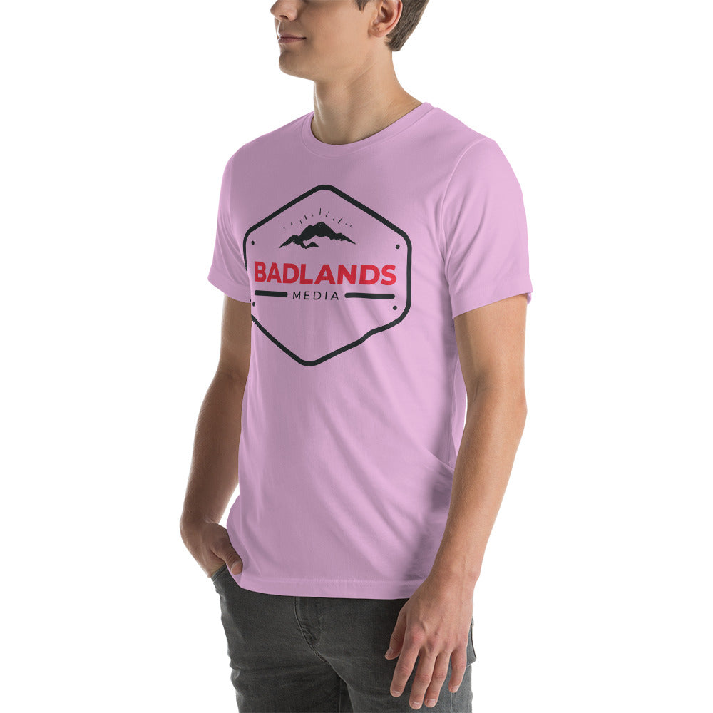Badlands Hexagon Unisex T-Shirt (red/blk logo)