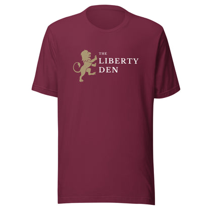 The Liberty Den Unisex t-shirt (light logo)