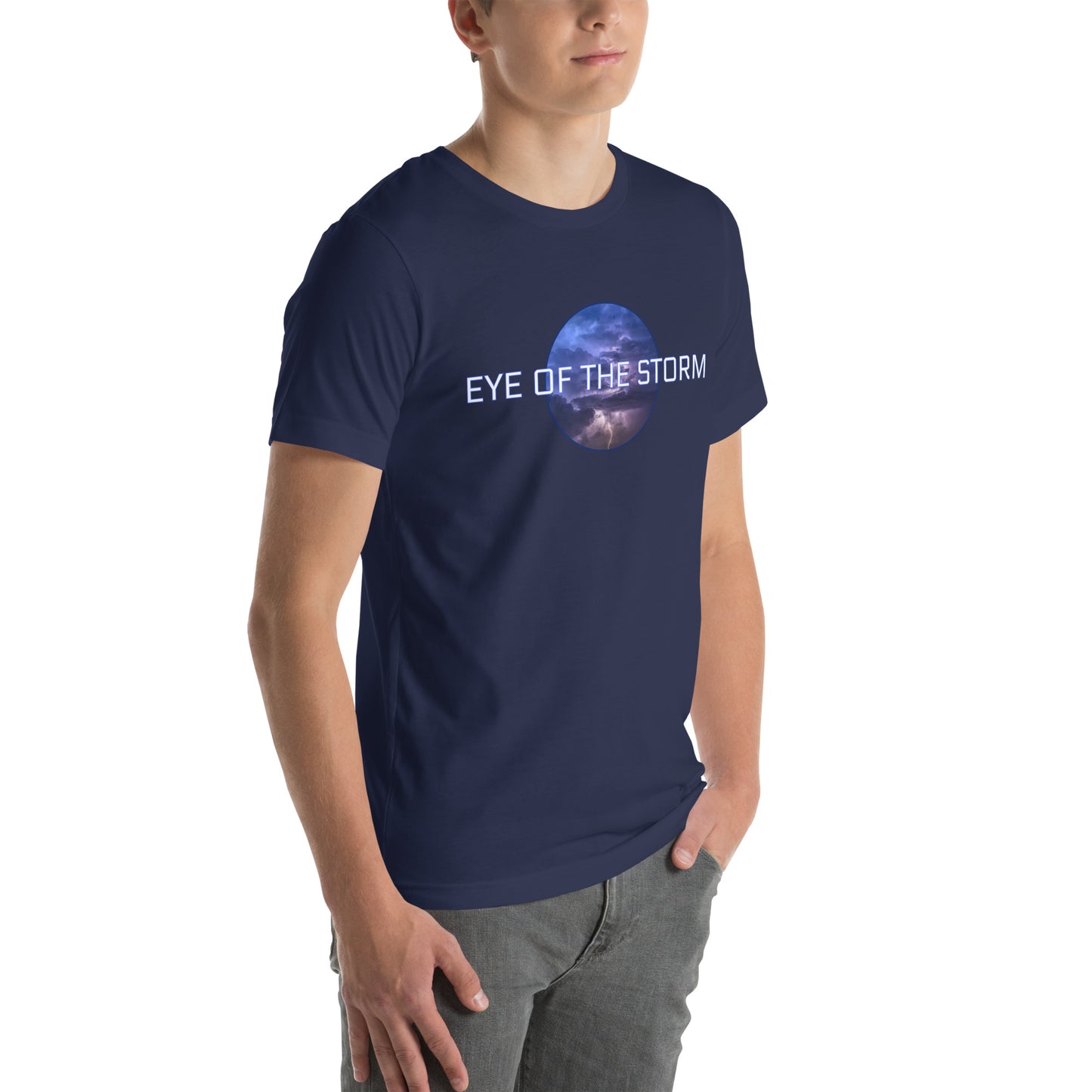 Eye of the Storm Unisex t-shirt (light logo)