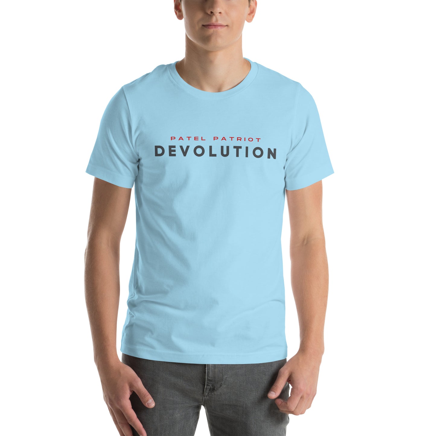 Devolution Unisex t-shirt (gray and red logo)