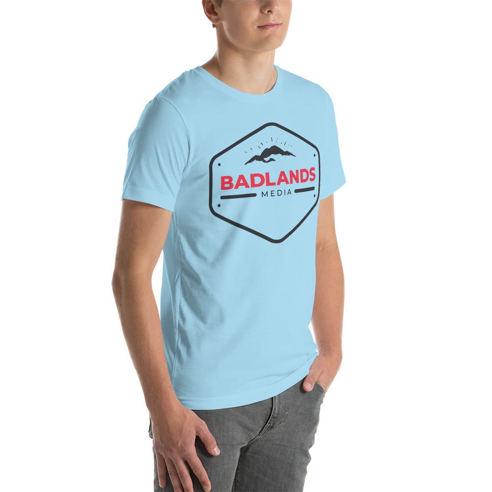 Badlands Hexagon Unisex T-Shirt (red/blk logo)