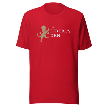 The Liberty Den Unisex t-shirt (light logo)