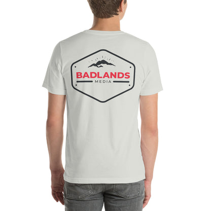 Badlands Unisex Front and Back Design T-Shirt (red/blk logo)