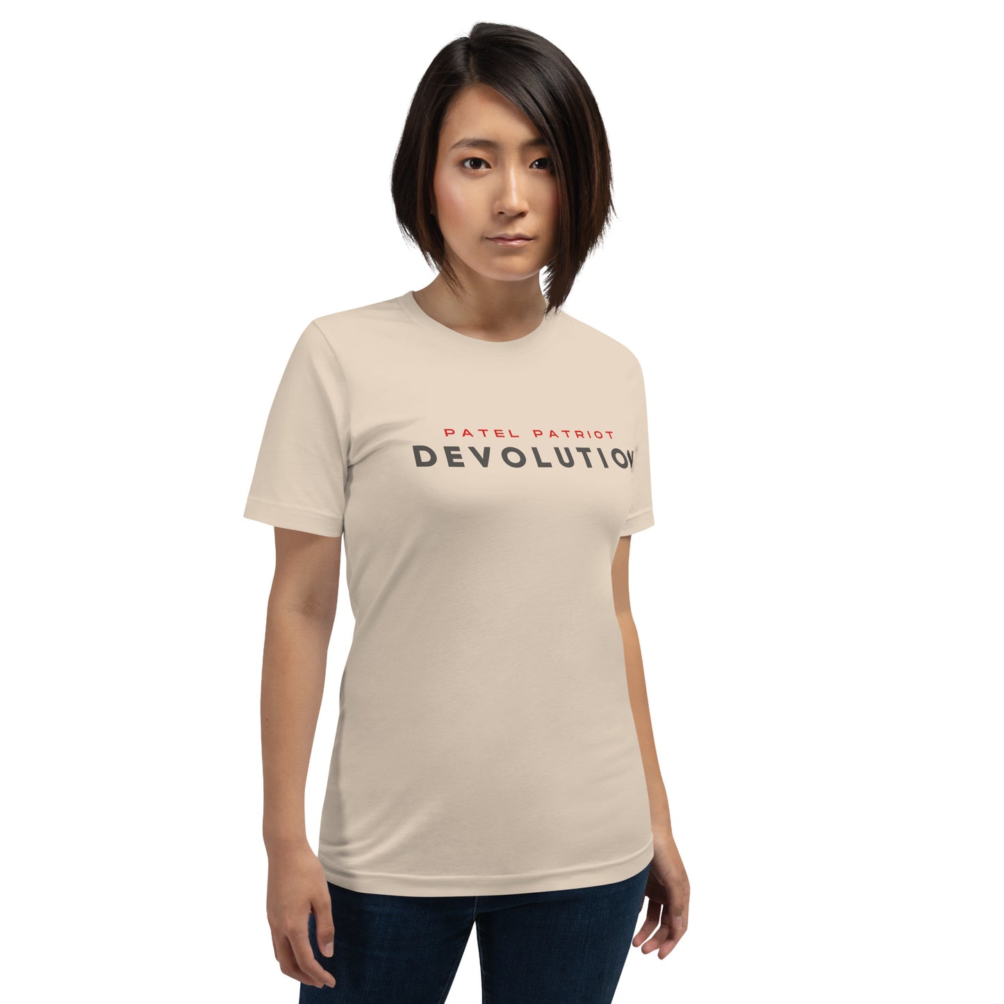 Devolution Unisex t-shirt (gray and red logo)