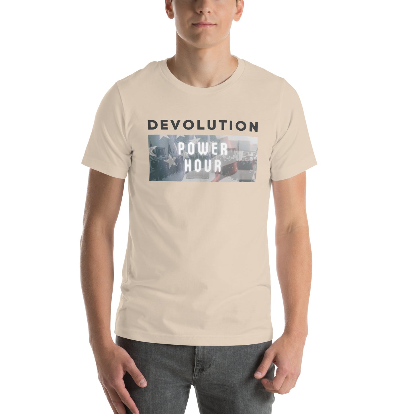 Devolution Power Hour Unisex t-shirt (dark logo)