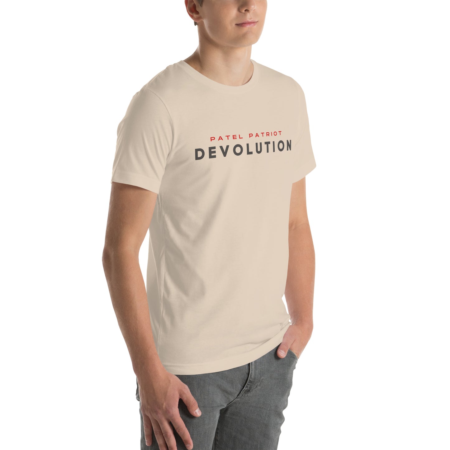 Devolution Unisex t-shirt (gray and red logo)