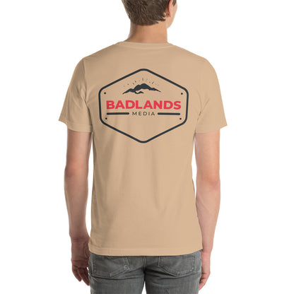 Badlands Unisex Front and Back Design T-Shirt (red/blk logo)