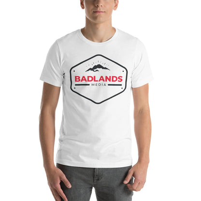 Badlands Hexagon Unisex T-Shirt (red/blk logo)