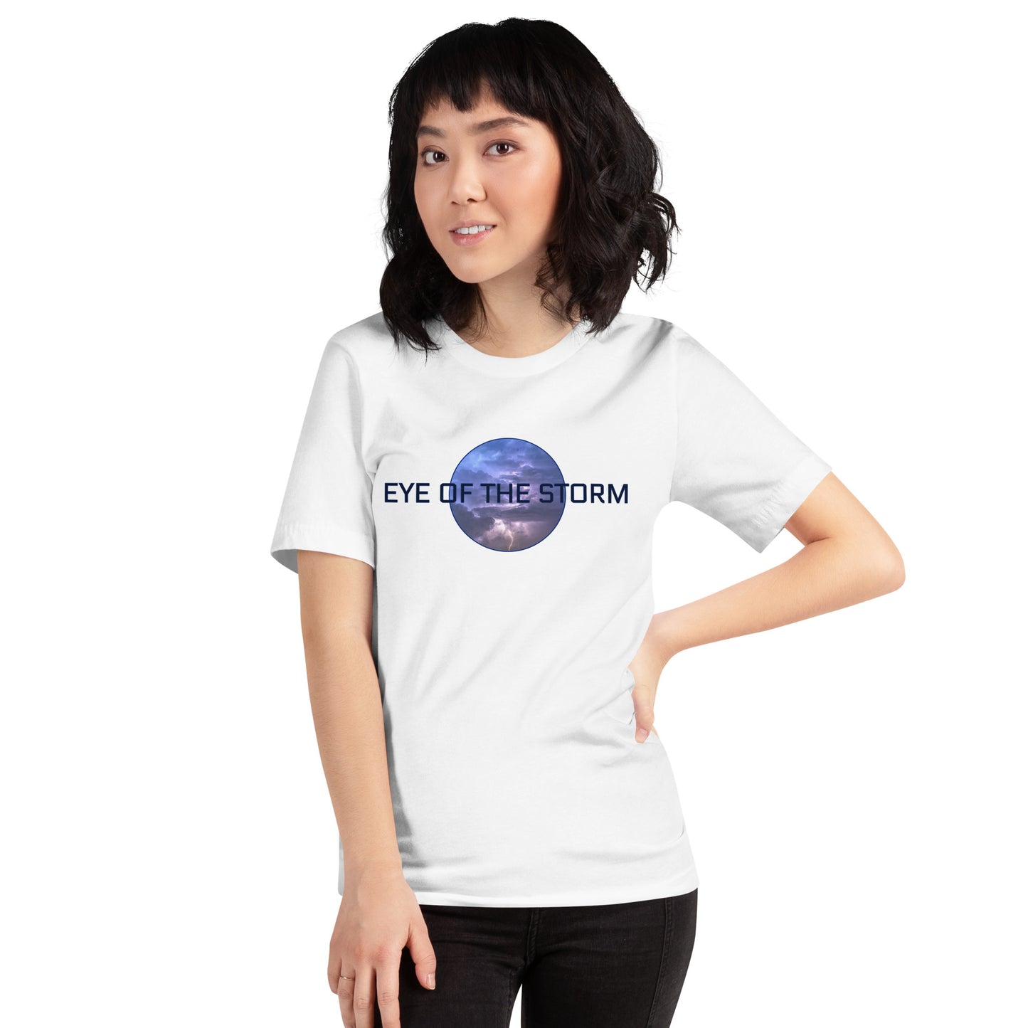 Eye of the Storm Unisex t-shirt (dark logo)