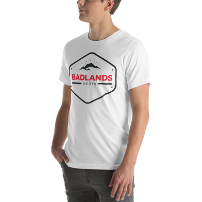 Badlands Hexagon Unisex T-Shirt (red/blk logo)