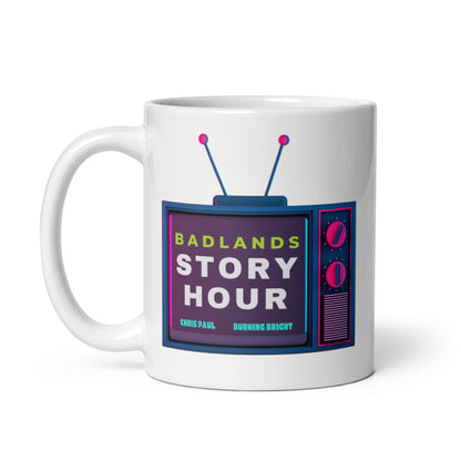 Badlands Story Hour White glossy mug