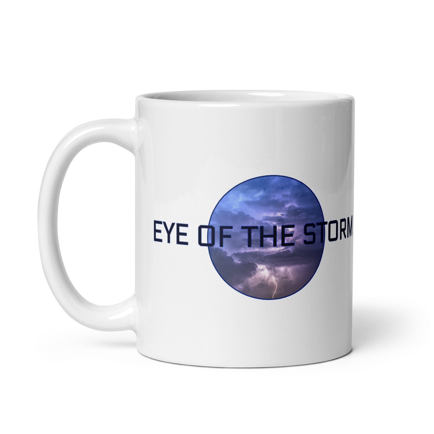 Eye of the Storm White glossy mug