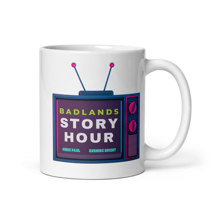 Badlands Story Hour White glossy mug