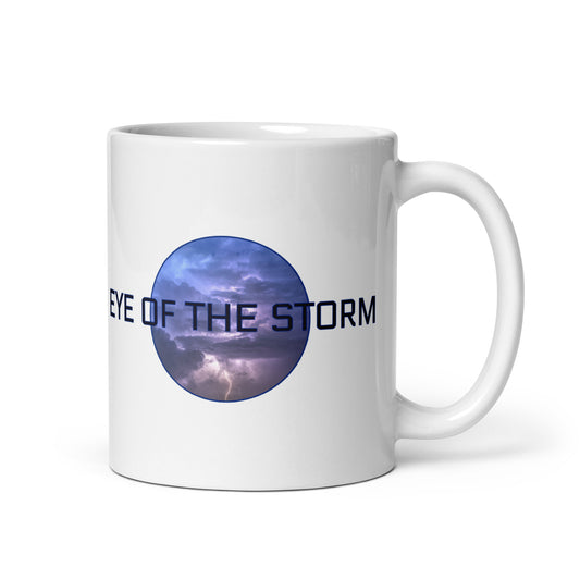 Eye of the Storm White glossy mug