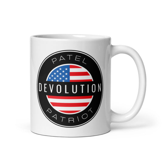 Devolution Circle White glossy mug