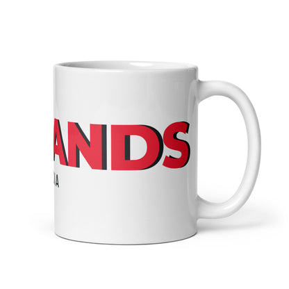 Badlands large logo White glossy mug