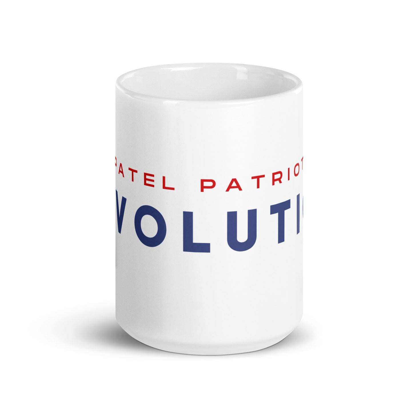 Devolution White glossy mug (red, white and blue)