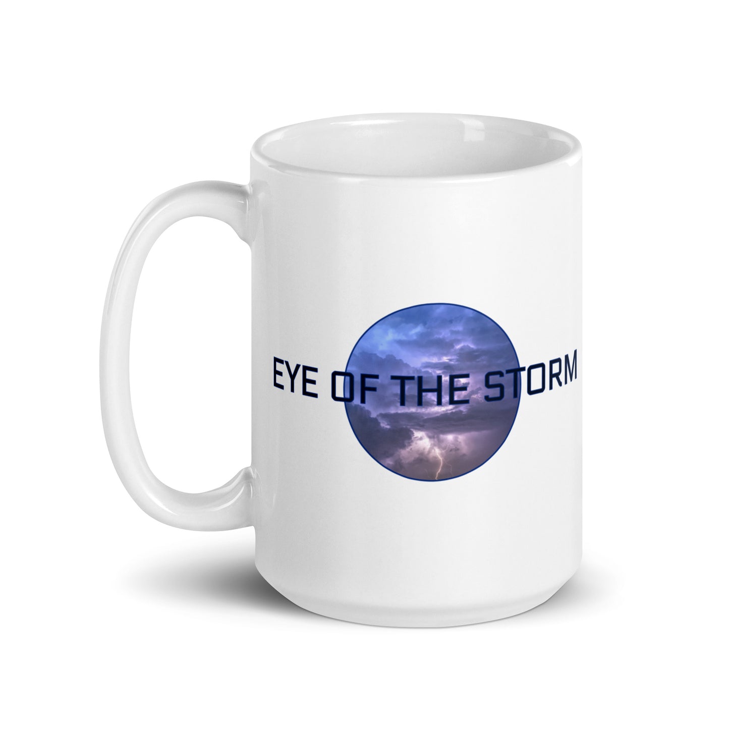 Eye of the Storm White glossy mug