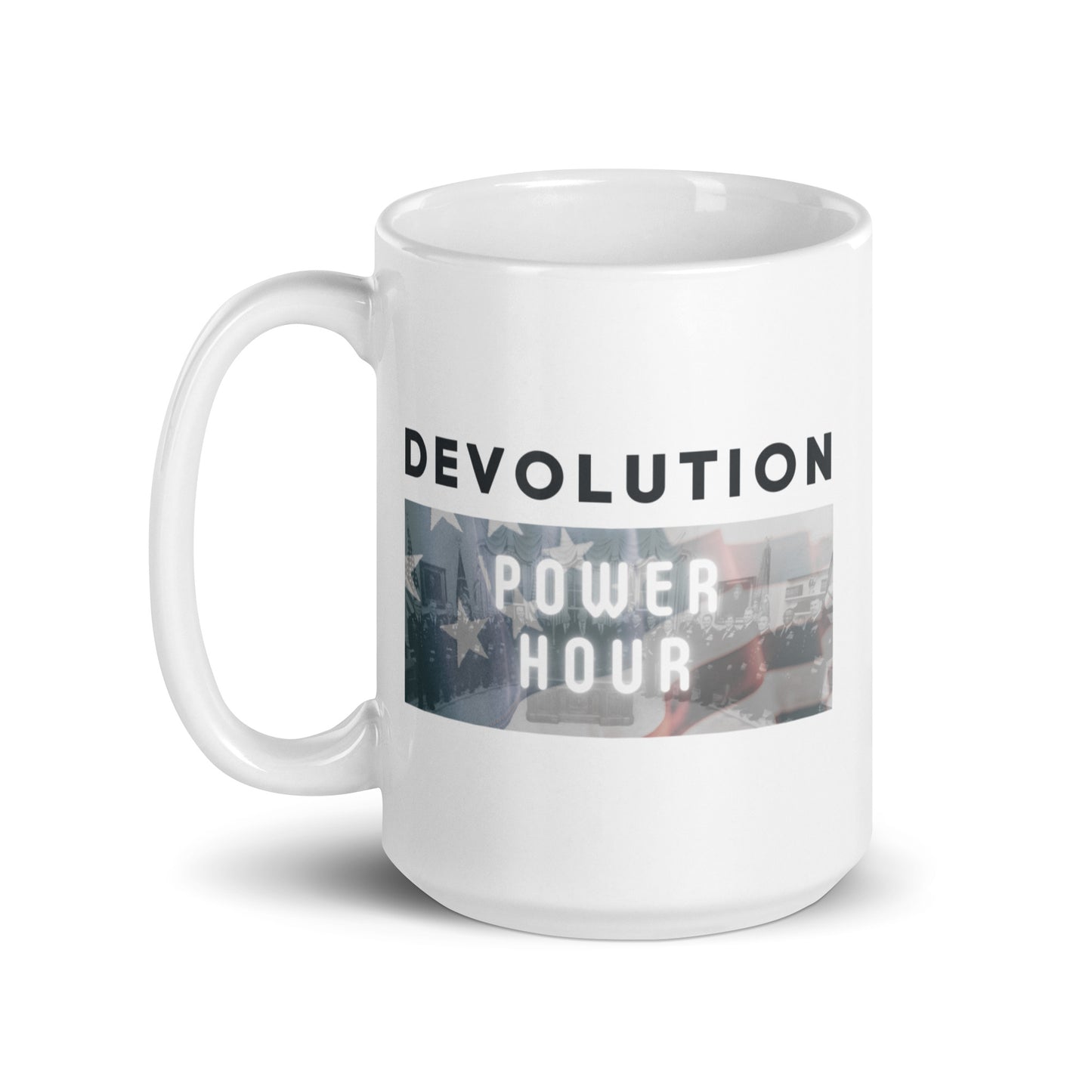 Devolution Power Hour White glossy mug