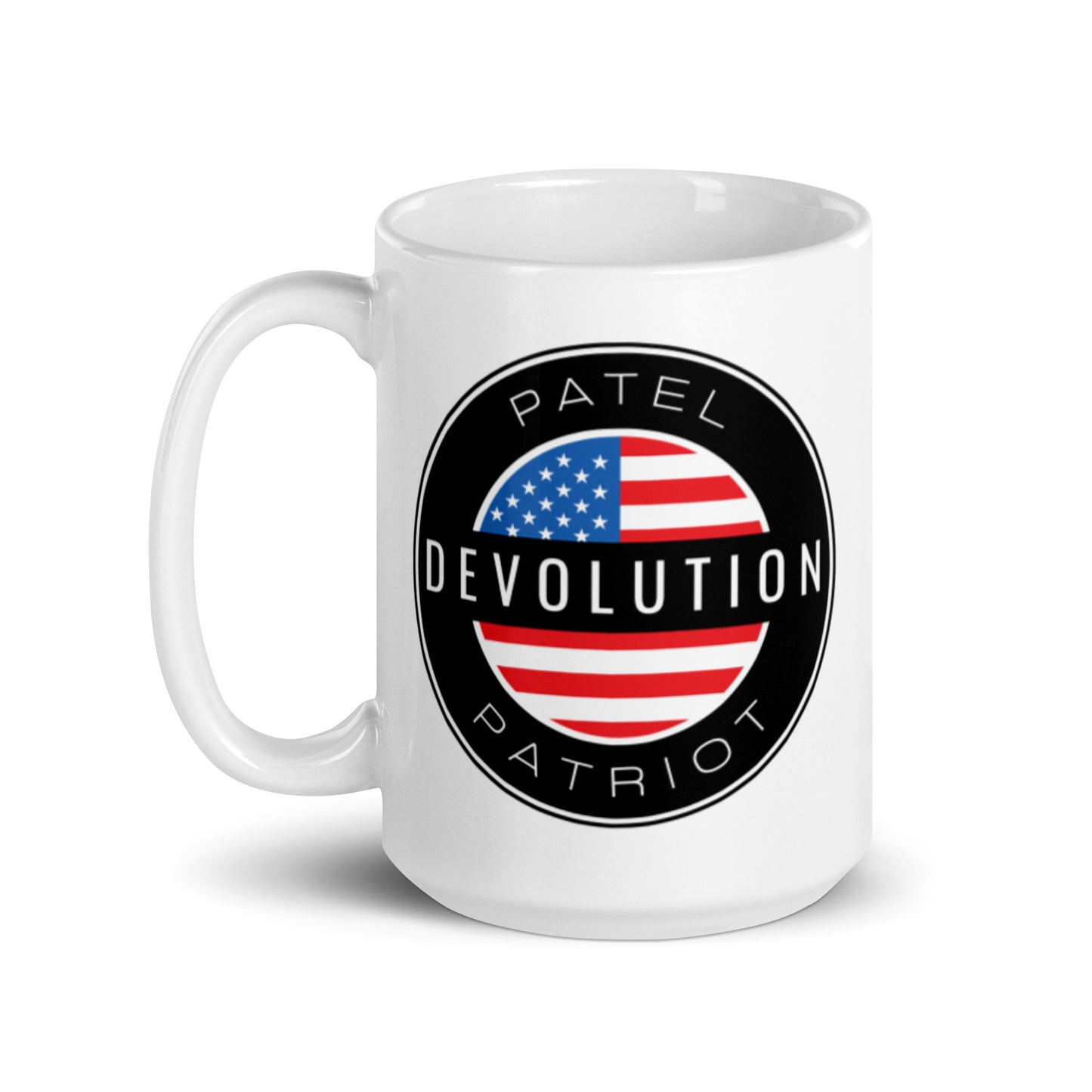 Devolution Circle White glossy mug