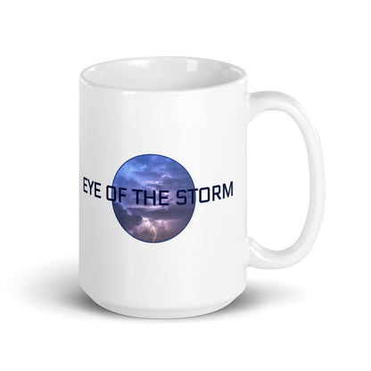 Eye of the Storm White glossy mug