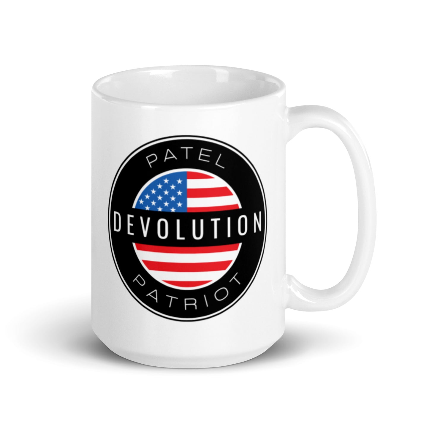 Devolution Circle White glossy mug