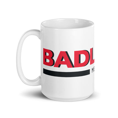 Badlands large logo White glossy mug