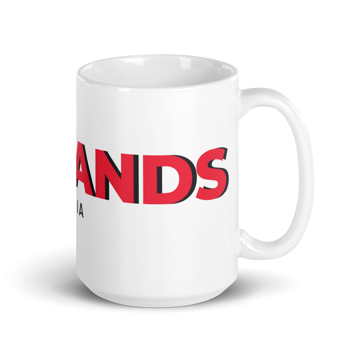Badlands large logo White glossy mug