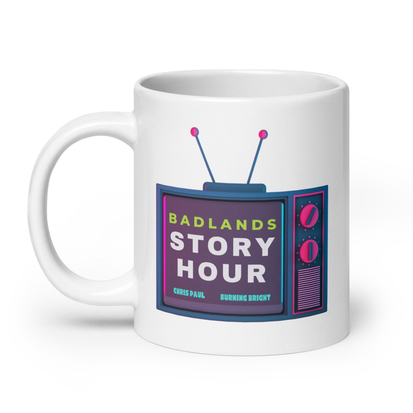 Badlands Story Hour White glossy mug
