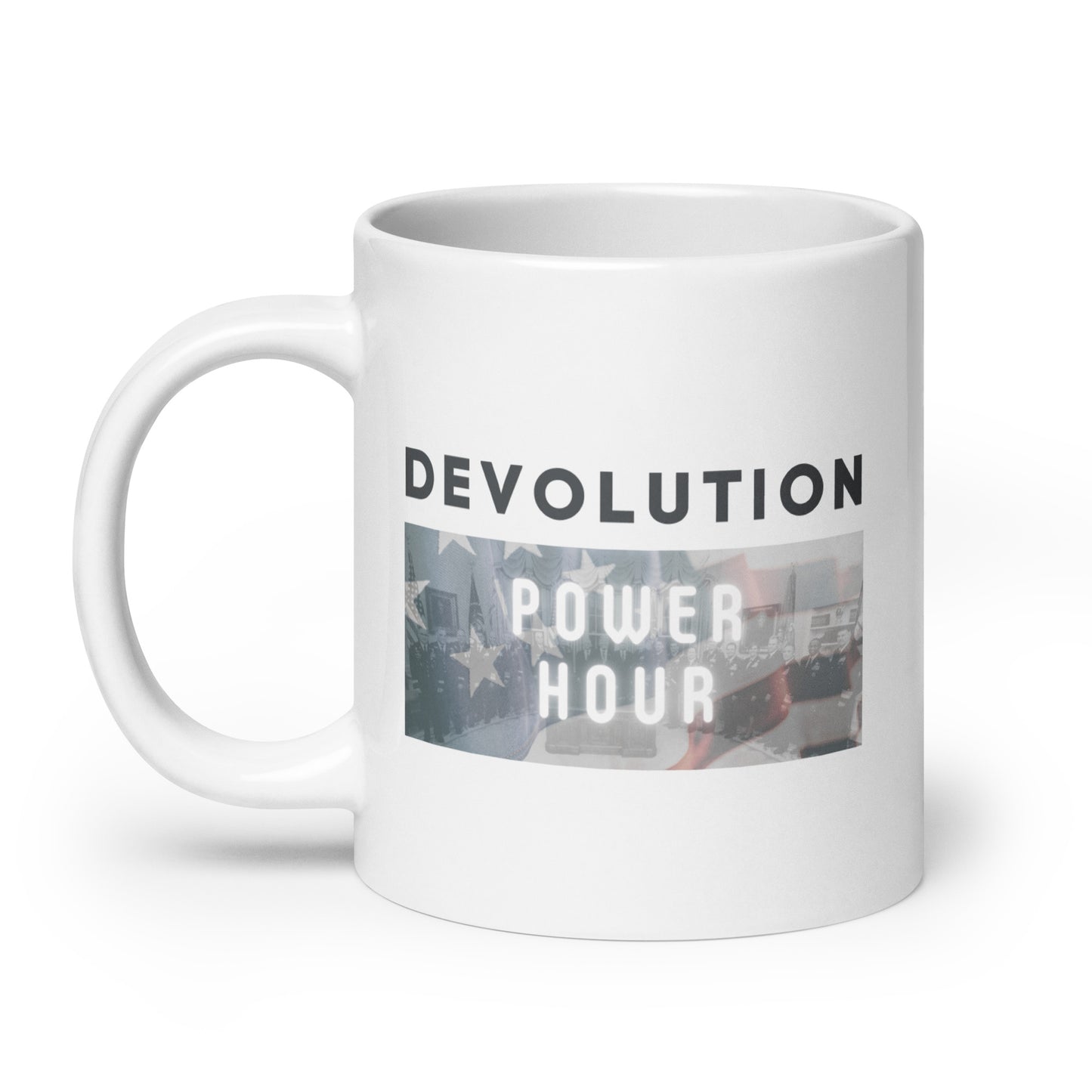 Devolution Power Hour White glossy mug